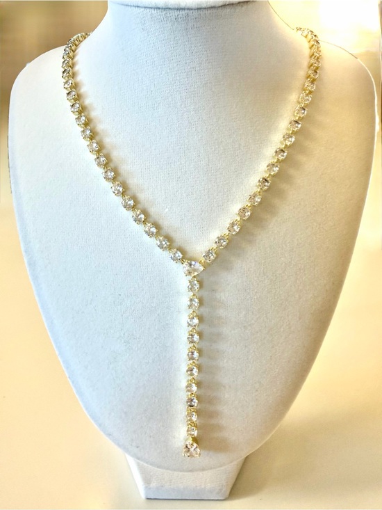 Melinda Maria Jewelry - Melinda Maria Gold Crystal Y-Drop Necklace